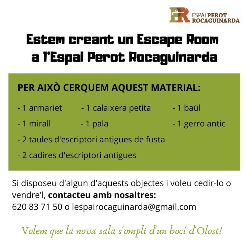 Material per al nou Escape Room de l'Espai Rocaguinarda